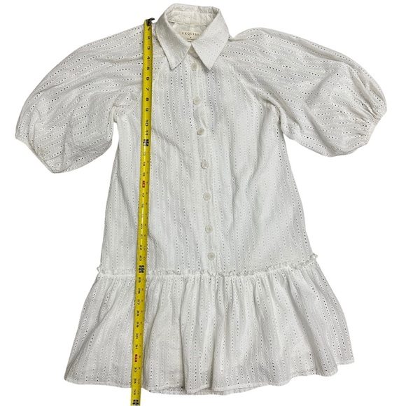 Anthropologie Exquise Julien Eyelet White Mini Dress SZ Medium Feminine GUC - Picture 10 of 12